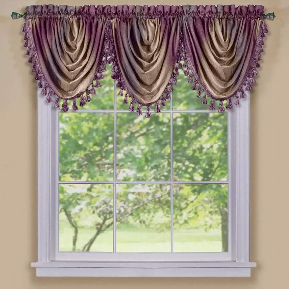 Designer Home Ombre Window Curtains, Modern Semi-Sheer Window Curtain Drape